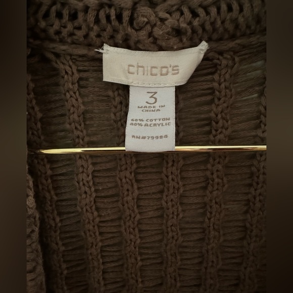 Chicos Cardigan cable knit size 3 - Picture 3 of 4